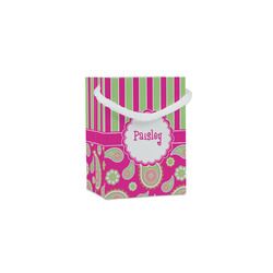 Pink & Green Paisley and Stripes Jewelry Gift Bags - Matte (Personalized)