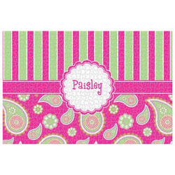 Pink & Green Paisley and Stripes 1014 pc Jigsaw Puzzle (Personalized)