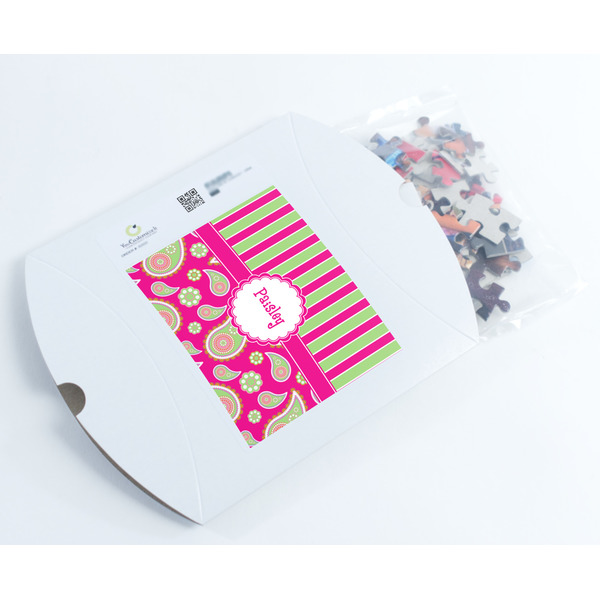 Pink & Green Paisley and Stripes Jigsaw Puzzle 110 Piece - Box
