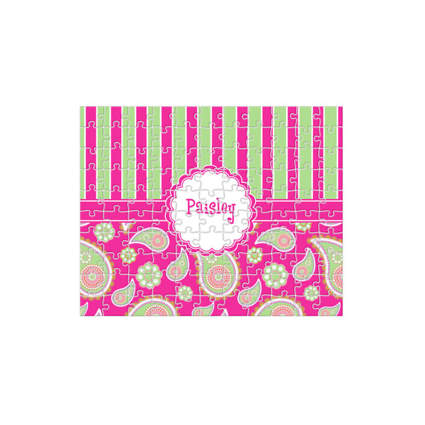 Custom Pink & Green Paisley and Stripes 110 pc Jigsaw Puzzle (Personalized)