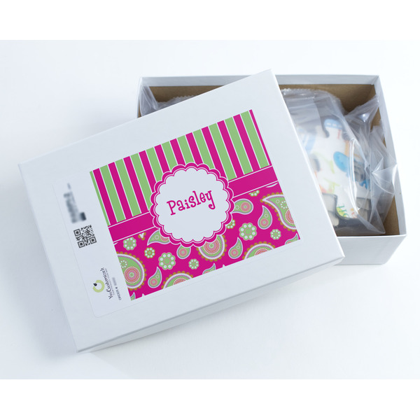 Pink & Green Paisley and Stripes Jigsaw Puzzle 30 Piece - Box