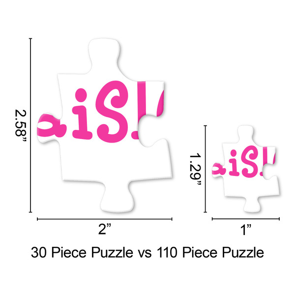 Pink & Green Paisley and Stripes Jigsaw Puzzle - Piece Comparison
