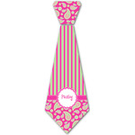 Pink & Green Paisley and Stripes Iron On Tie - 4 Sizes w/ Name or Text