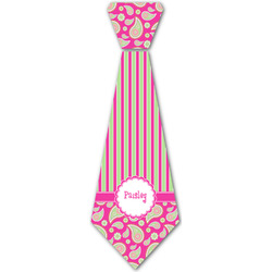 Pink & Green Paisley and Stripes Iron On Tie - 4 Sizes w/ Name or Text