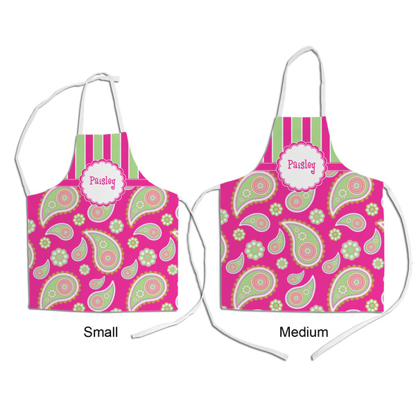 Pink & Green Paisley and Stripes Kid's Aprons - Comparison