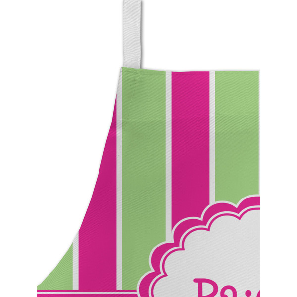 Pink & Green Paisley and Stripes Kid's Aprons - Detail