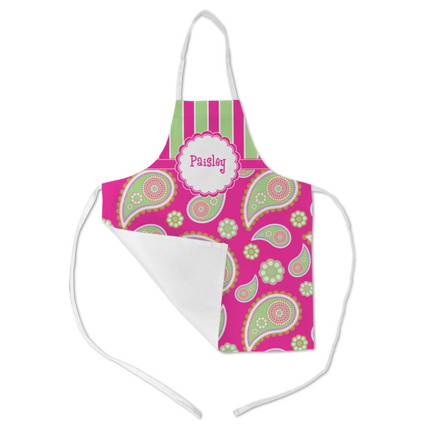 Pink & Green Paisley and Stripes Kid's Aprons - Medium - Main (med/lrg)