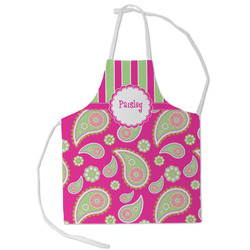 Pink & Green Paisley and Stripes Kid's Apron - Small (Personalized)