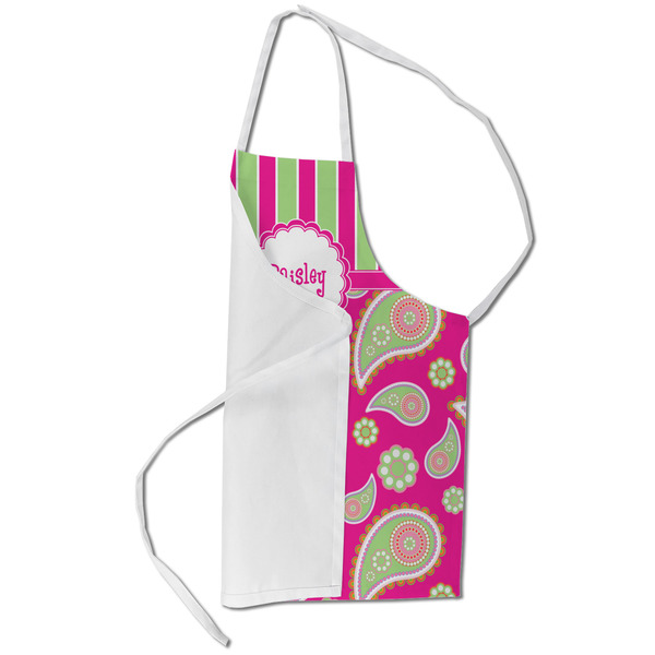 Pink & Green Paisley and Stripes Kid's Aprons - Small - Main