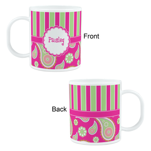 Pink & Green Paisley and Stripes Kid's Mug - Apvl