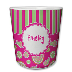 Pink & Green Paisley and Stripes Plastic Tumbler 6oz (Personalized)