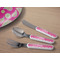 Pink & Green Paisley and Stripes Kids Flatware w/ Plate