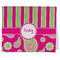 Pink & Green Paisley and Stripes Kitchen Towel - Poly Cotton - Folded Half