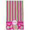 Pink & Green Paisley and Stripes Kitchen Towel - Poly Cotton - Full Front