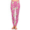 Pink & Green Paisley and Stripes Ladies Leggings - Extra Small