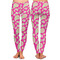 Pink & Green Paisley and Stripes Ladies Leggings - Front and Back