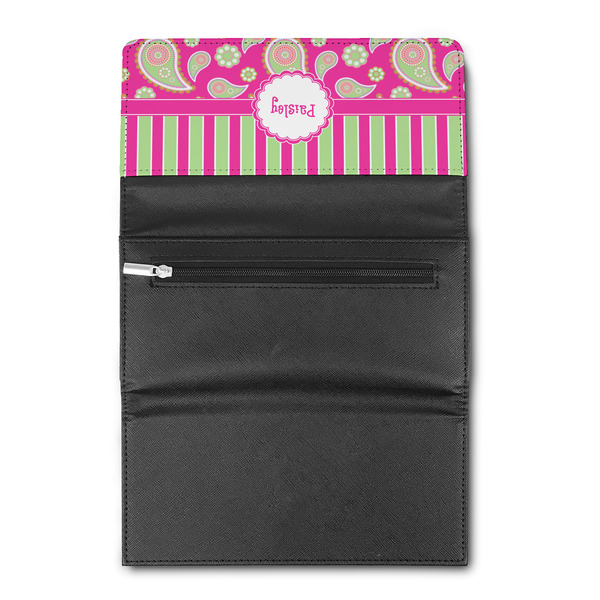 Pink & Green Paisley and Stripes Ladies Wallet  (Personalized Opt)