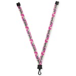 Pink & Green Paisley and Stripes Lanyard (Personalized)