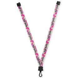 Pink & Green Paisley and Stripes Lanyard (Personalized)