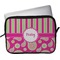 Pink & Green Paisley and Stripes Laptop Sleeve (13" x 10")