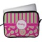 Pink & Green Paisley and Stripes Laptop Sleeve / Case - 13" (Personalized)