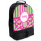 Pink & Green Paisley and Stripes Large Backpack - Black - Angled View