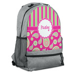 Pink & Green Paisley and Stripes Backpack (Personalized)