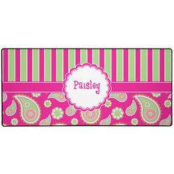 Pink & Green Paisley and Stripes Gaming Mouse Pad (Personalized)