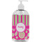 Pink & Green Paisley and Stripes Plastic Soap / Lotion Dispenser (16 oz - Large - White) (Personalized)