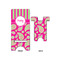 Pink & Green Paisley and Stripes Large Phone Stand - Front & Back