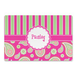 Pink & Green Paisley and Stripes Large Rectangle Car Magnet (Personalized)