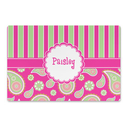 Pink & Green Paisley and Stripes Large Rectangle Car Magnet (Personalized)