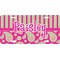 Pink & Green Paisley and Stripes License Plate