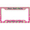 Pink & Green Paisley and Stripes License Plate Frame - Style A