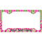 Pink & Green Paisley and Stripes License Plate Frame - Style C