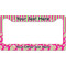 Pink & Green Paisley and Stripes License Plate Frame Wide