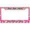 Pink & Green Paisley and Stripes License Plate Frame - Style B (Personalized)