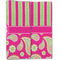 Pink & Green Paisley and Stripes Linen Placemat - Folded Half (double sided)