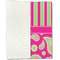 Pink & Green Paisley and Stripes Linen Placemat - Folded Half