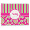 Pink & Green Paisley and Stripes Single-Sided Linen Placemat - Single w/ Name or Text