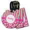 Pink & Green Paisley and Stripes Luggage Tags - 3 Shapes Availabel