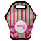Pink & Green Paisley and Stripes Lunch Bag - Front