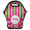 Pink & Green Paisley and Stripes Lunch Bag w/ Name or Text