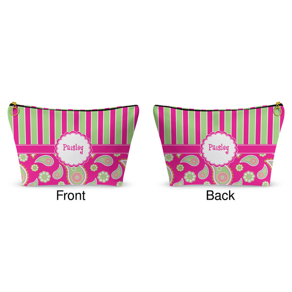 Pink & Green Paisley and Stripes Makeup Bag Approval