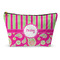 Pink & Green Paisley and Stripes Makeup Bag - Large - 12.5"x7" (Personalized)