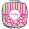 Pink & Green Paisley and Stripes Makeup Compact