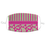 Pink & Green Paisley and Stripes Adult Cloth Face Mask - XLarge