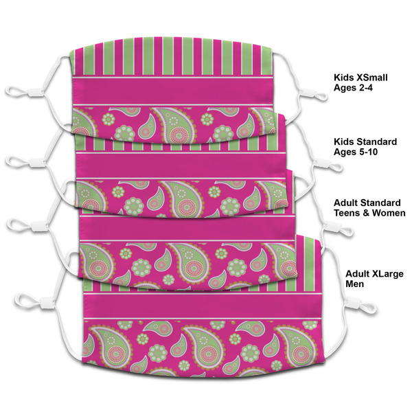 Pink & Green Paisley and Stripes Mask1 Composite