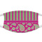 Pink & Green Paisley and Stripes Mask2-Closeup