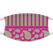 Pink & Green Paisley and Stripes Cloth Face Mask (T-Shirt Fabric)